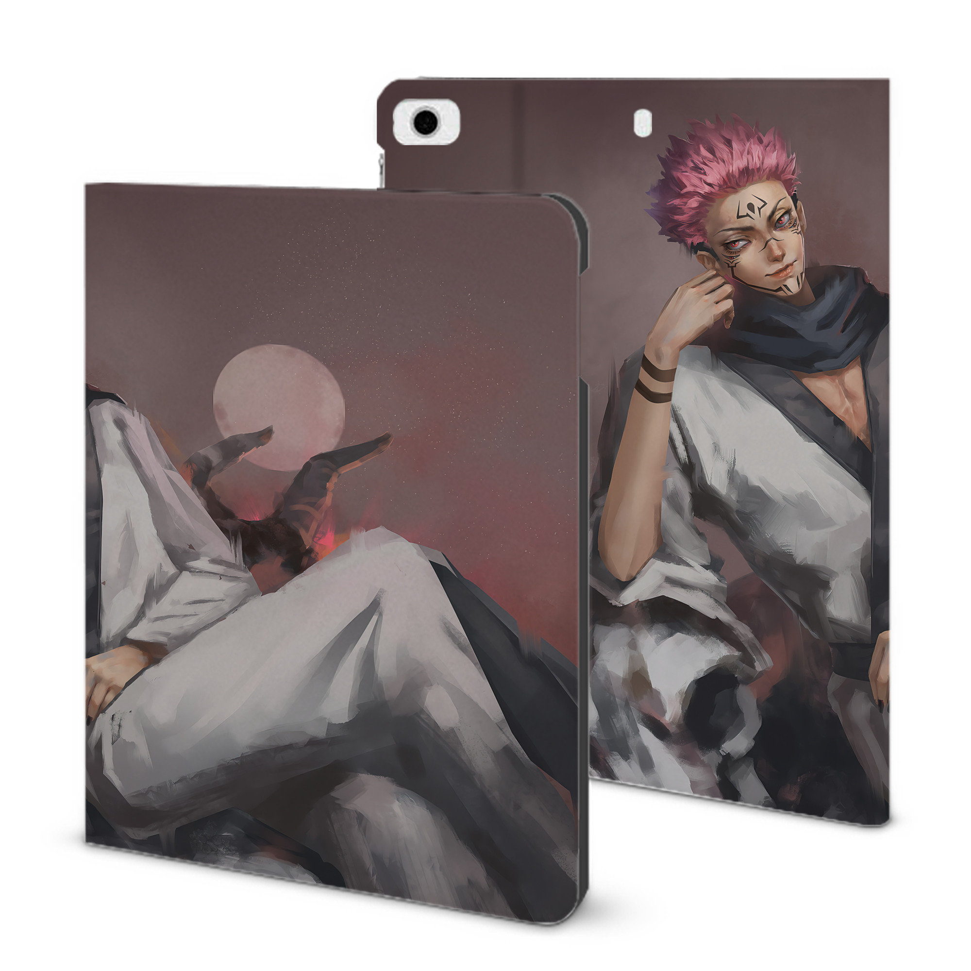 （画像用） 呪術廻戦 Jujutsu Kaisen IPad ケース ブック型 PUレザー TPU 耐衝撃 軽量 薄型 ペン収納なし 全面保護 IPad 各モデル対応